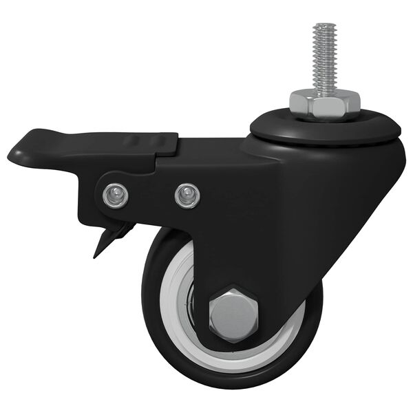 vidaXL Casters 12 pcs Black M6 x 37 mm Iron and Nylon