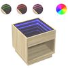 vidaXL Coffee Table with Infinity LED Sonoma Oak 50x50x50 cm