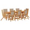 vidaXL 9 Piece Garden Dining Set Solid Wood Acacia and Textilene