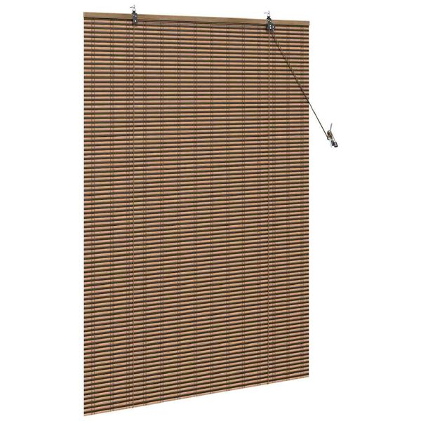 vidaXL Roller Blind with Curtains Manual Brown 110 x 160 cm Bamboo