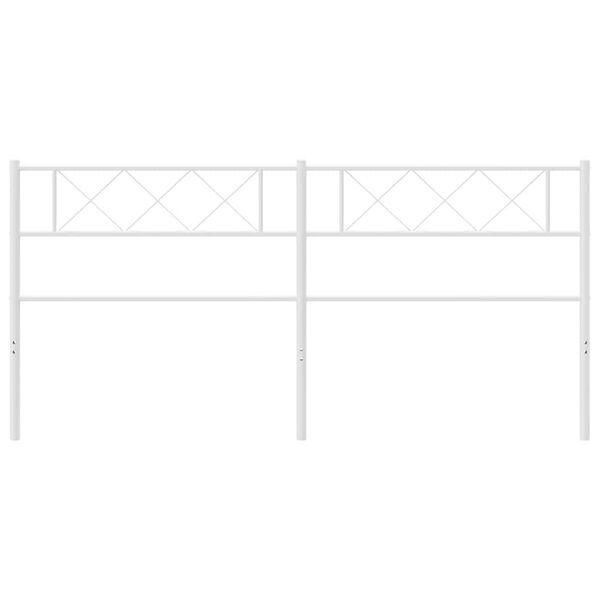 vidaXL Metal Replace Headboard White 193 cm