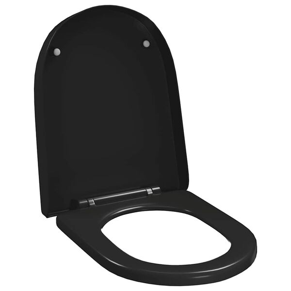 vidaXL Soft-close Toilet Seat with Quick-release Design Black