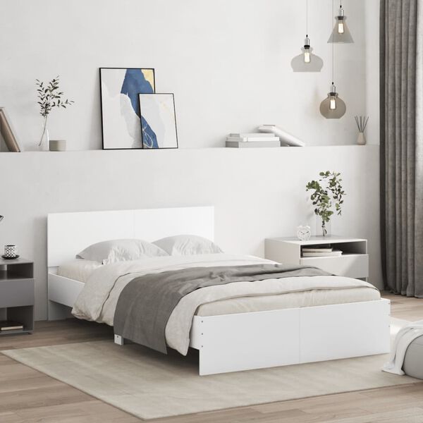 vidaXL Bed Frame without Mattress White 120x200 cm