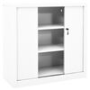 vidaXL Sliding Door Cabinet White 90x40x90 cm Steel
