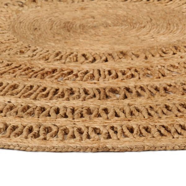 vidaXL Area Rug Hand-braided Jute 150 cm Round