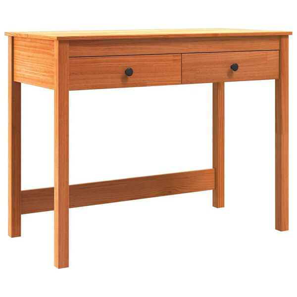 vidaXL Desk with Drawer Max Brown 100 x 50 x 78 cm Solid Pine Wood