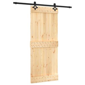 vidaXL Sliding Door 85 x 210 cm Solid Pine Wood (Untreated)