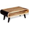 vidaXL Coffee Table | Brown and black | Solid rough mango wood and iron | Medium