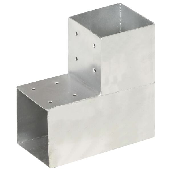 vidaXL Post Connector L Shape Galvanised Metal 101x101 mm