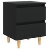 vidaXL Bed Cabinets with Solid Pinewood Legs 2 pcs Black 40x35x50 cm