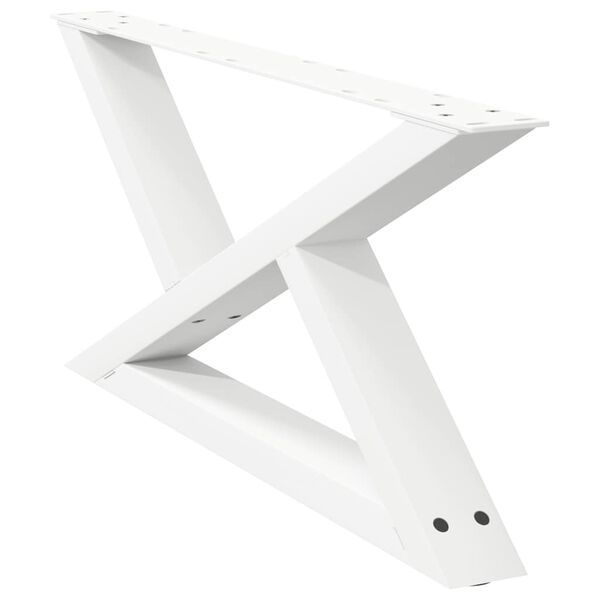 vidaXL Coffee Table Legs 2 pcs White 70x(30-31.3) cm Steel