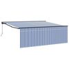 vidaXL Retractable Awning Manual Blue and White 400 x 300 cm