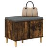vidaXL Hall Bench with Cushion with Storage Smoked Oak 60 x 38 x 46 cm