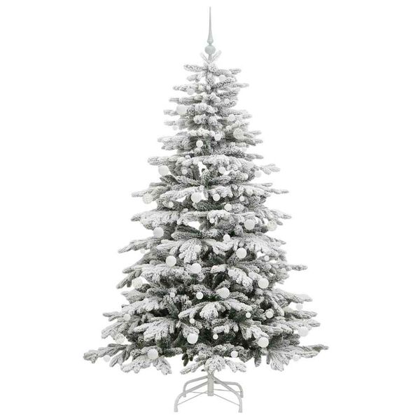 vidaXL Artificial Hinged Christmas Tree White 180 cm PE and PVC