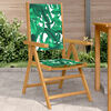 vidaXL Garden Chairs 2 pcs Leaf Pattern Solid Wood Acacia and Fabric