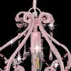 vidaXL Ceiling Lamp with Beads Pink Round E14