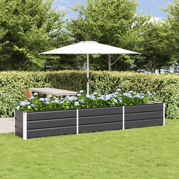 vidaXL Planter Anthracite 290 x 50 x 45 cm Galvanised Steel