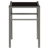 vidaXL Bedside Cabinet Grey and Black 42.5x33x44.5 cm Metal and Glass