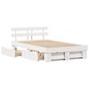 vidaXL Bed Frame with Headboard White 135 x 190 cm Solid Pine Wood