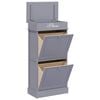 vidaXL Shoe Cabinet Grey 50x28x98 cm Paulownia Wood