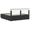 vidaXL Bed Frame with Headboard Black 200 x 200 cm Engineered Wood