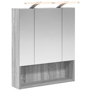 vidaXL Bathroom Mirror Cabinet with Door Grey Sonoma 60 x 14.5 x 70 cm