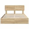 vidaXL Storage Bed with Drawer Sonoma Oak 160 x 200 cm Engineered Wood