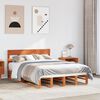 vidaXL Bed Frame without Mattress Wax Brown 140x190 cm Solid Wood Pine