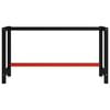 vidaXL Work Bench Frame Metal 150x57x79 cm Black and Red