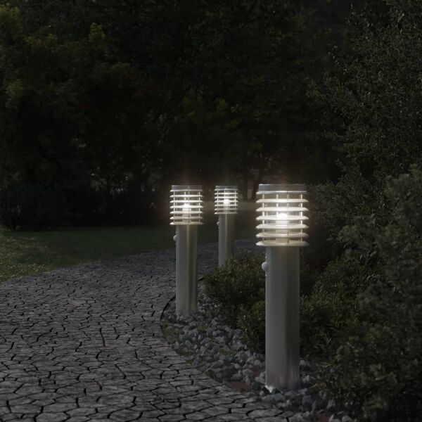 vidaXL Outdoor Floor Lamp with Sensor Silver 60 cm Stainless Steel