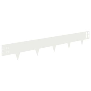 vidaXL Lawn Edging 20 pcs 100 x 15 cm Steel White
