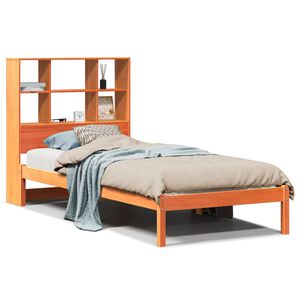vidaXL Bookcase Bed without Mattress Wax Brown 75x190 cm Solid Wood Pine