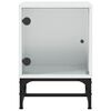 vidaXL Bedside Cabinet with Glass Door White 35x37x50 cm