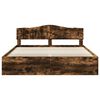 vidaXL Bed Frame Smoked Oak 200 x 200 cm Solid Pine Wood