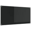 vidaXL Kitchen Backsplash Black 120 x 60 cm Tempered Glass