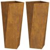 vidaXL Planter 2 pcs Rusty 30 x 30 x 75 cm Weathering Steel