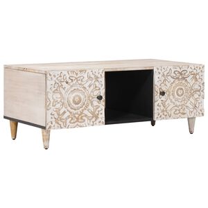 vidaXL Coffee Table White 100 x 54 x 40 cm Solid Mango Wood