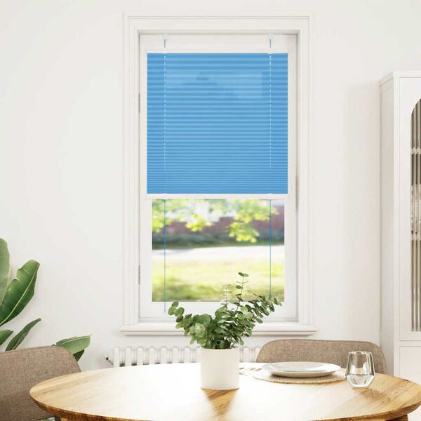 vidaXL Pleated Blind Blue 55x100 cm Fabric Width 54.4 cm Polyester