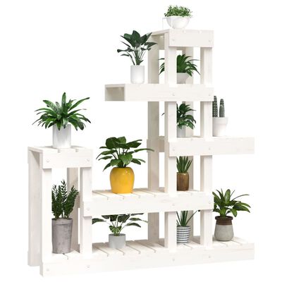 vidaXL Plant Stand White 92x25x97 cm Solid Wood Pine