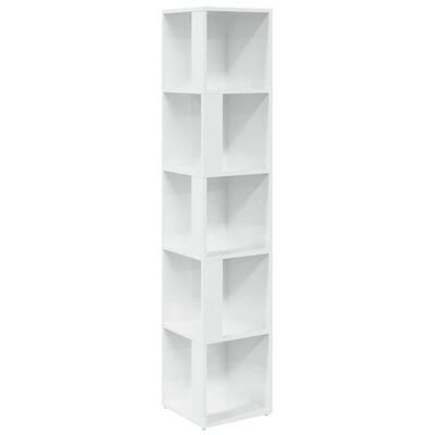 vidaXL Corner Cabinet High Gloss White 33x33x164.5 cm Engineered Wood