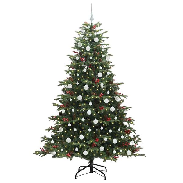 vidaXL Artificial Christmas Tree with 300 LEDs with Stand Green 210 cm