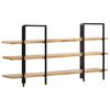 vidaXL 3-Tier Bookcase 160x31x80 cm Solid Mango Wood