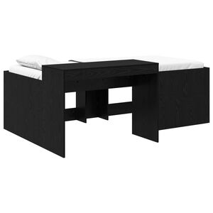 vidaXL Kids'High Bed Frame with Desk Black 80 x 200 cm