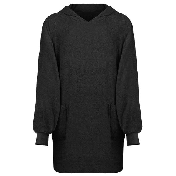 vidaXL Blanket Hoodie KINN Black L Cotton