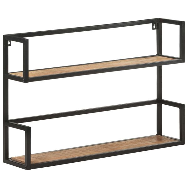 vidaXL Wall Shelf 80x20x60 cm Rough Mango Wood