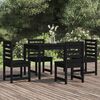 vidaXL 5 Piece Garden Dining Set Black Solid Wood Pine