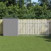 vidaXL Dog House with Run Light Grey 165x659x181 cm Galvanised Steel