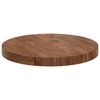 vidaXL Table Top Dark brown Ø 30 x 2.5 cm Solid oak wood