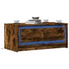 vidaXL Coffee Table with LED Lights Smoked Oak Engineered Wood