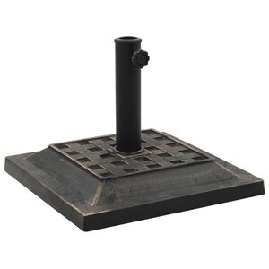 vidaXL Parasol Base Square Polyresin 12 kg Bronze